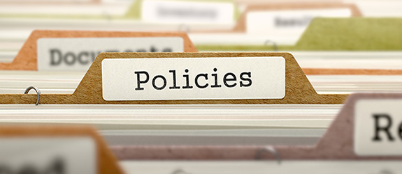 standing folders with policies typed