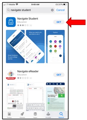 iOS App Store. Navigate Student. Mobile App.